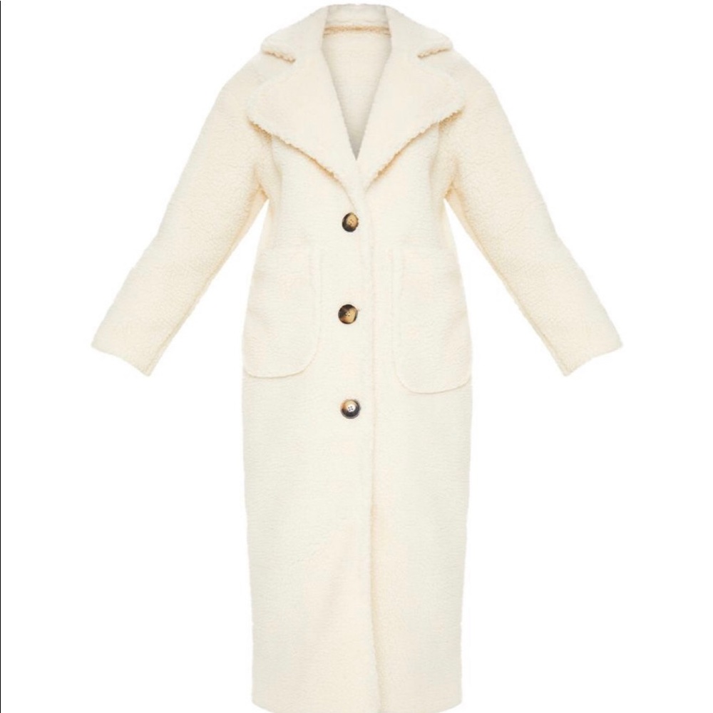 Maxi Cream Borg Coat
